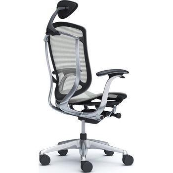 コンテッサセコンダ、固定肘、可動ヘッド、座メッシュ、ハンガー無、ランバー無、ブラックB、ポリッシュ、脚ポリッシュ、ウレタン - オカムラ(岡村製作所)