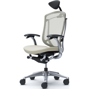 コンテッサセコンダ、固定肘、可動ヘッド、座クッション、ハンガー無、ランバー無、ブラックB、ポリッシュ、脚ポリッシュ、ウレタン - オカムラ(岡村製作所)