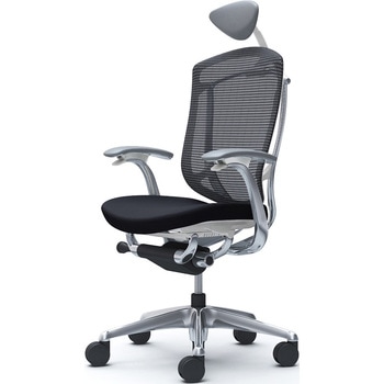 コンテッサセコンダ、固定肘、可動ヘッド、座クッション、ハンガー無、ランバー無、ホワイトB、ポリッシュ、脚ポリッシュ、ウレタン - オカムラ(岡村製作所)