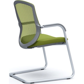 コンテッサセコンダ ゲストチェア，カンチ脚，シルバー塗装脚，グレーボディ オカムラ(岡村製作所)