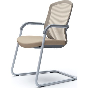 コンテッサセコンダ ゲストチェア，カンチ脚，シルバー塗装脚，グレーボディ オカムラ(岡村製作所)