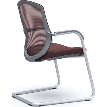 コンテッサセコンダ ゲストチェア，カンチ脚，シルバー塗装脚，グレーボディ オカムラ(岡村製作所)