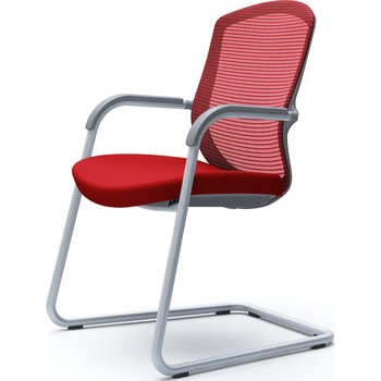 コンテッサセコンダ ゲストチェア，カンチ脚，シルバー塗装脚，グレーボディ オカムラ(岡村製作所)