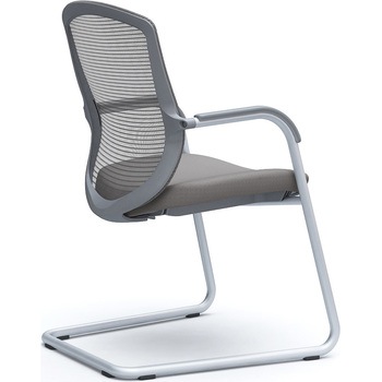 コンテッサセコンダ ゲストチェア，カンチ脚，シルバー塗装脚，グレーボディ オカムラ(岡村製作所)