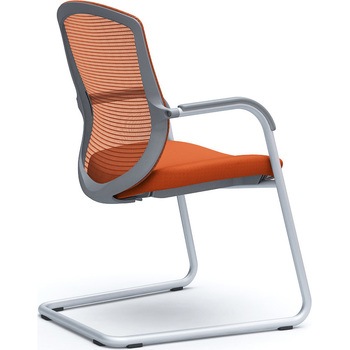 コンテッサセコンダ ゲストチェア，カンチ脚，シルバー塗装脚，グレーボディ オカムラ(岡村製作所)