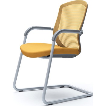 コンテッサセコンダ ゲストチェア，カンチ脚，シルバー塗装脚，グレーボディ オカムラ(岡村製作所)