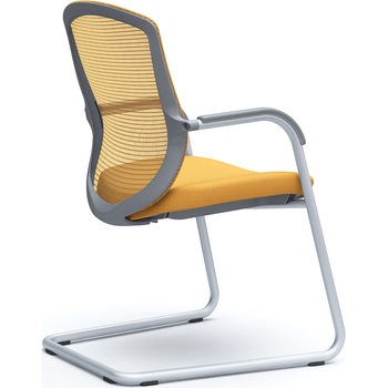 コンテッサセコンダ ゲストチェア，カンチ脚，シルバー塗装脚，グレーボディ オカムラ(岡村製作所)