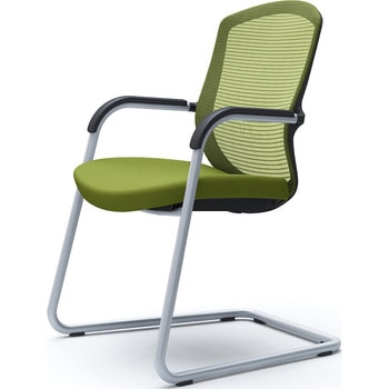 コンテッサセコンダ ゲストチェア，カンチ脚，シルバー塗装脚，ブラックボディ オカムラ(岡村製作所)