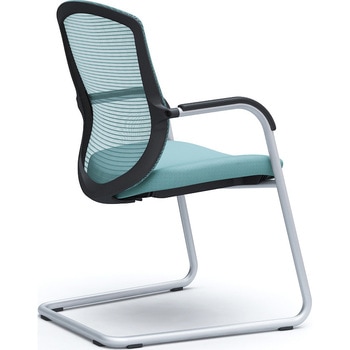 コンテッサセコンダ ゲストチェア，カンチ脚，シルバー塗装脚，ブラックボディ オカムラ(岡村製作所)