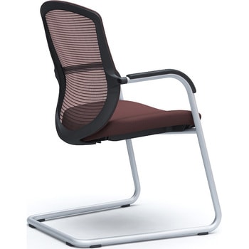 コンテッサセコンダ ゲストチェア，カンチ脚，シルバー塗装脚，ブラックボディ オカムラ(岡村製作所)