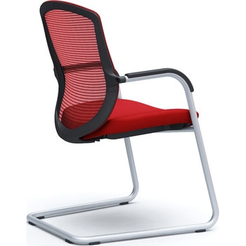 コンテッサセコンダ ゲストチェア，カンチ脚，シルバー塗装脚，ブラックボディ オカムラ(岡村製作所)