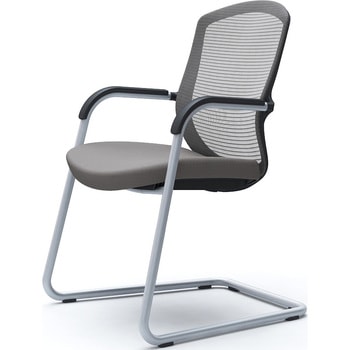 コンテッサセコンダ ゲストチェア，カンチ脚，シルバー塗装脚，ブラックボディ オカムラ(岡村製作所)