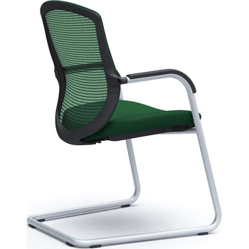 コンテッサセコンダ ゲストチェア，カンチ脚，シルバー塗装脚，ブラックボディ オカムラ(岡村製作所)