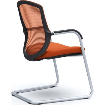 コンテッサセコンダ ゲストチェア，カンチ脚，シルバー塗装脚，ブラックボディ オカムラ(岡村製作所)