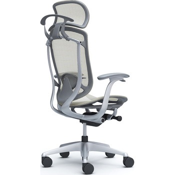 コンテッサセコンダ、固定肘、固定ヘッド、座メッシュ、ハンガー付、ランバー付、グレーB、シルバー、脚シルバー、ウレタン オカムラ(岡村製作所)