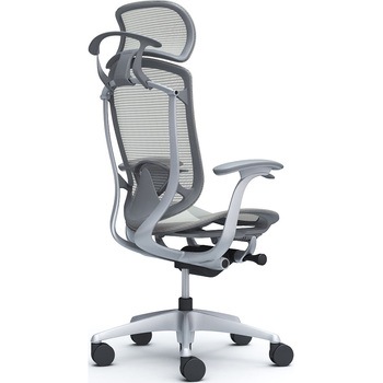 コンテッサセコンダ、固定肘、固定ヘッド、座メッシュ、ハンガー付、ランバー付、グレーB、シルバー、脚シルバー、ウレタン オカムラ(岡村製作所)