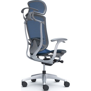 コンテッサセコンダ、固定肘、固定ヘッド、座メッシュ、ハンガー付、ランバー付、グレーB、シルバー、脚シルバー、ウレタン オカムラ(岡村製作所)