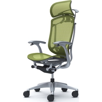 コンテッサセコンダ、固定肘、固定ヘッド、座メッシュ、ハンガー付、ランバー付、グレーB、シルバー、脚シルバー、ウレタン オカムラ(岡村製作所)