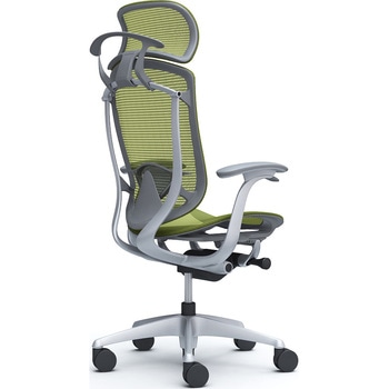 コンテッサセコンダ、固定肘、固定ヘッド、座メッシュ、ハンガー付、ランバー付、グレーB、シルバー、脚シルバー、ウレタン オカムラ(岡村製作所)