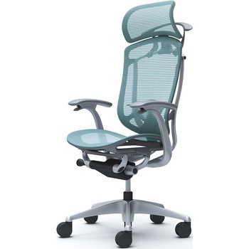 コンテッサセコンダ、固定肘、固定ヘッド、座メッシュ、ハンガー付、ランバー付、グレーB、シルバー、脚シルバー、ウレタン オカムラ(岡村製作所)