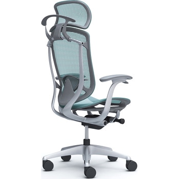コンテッサセコンダ、固定肘、固定ヘッド、座メッシュ、ハンガー付、ランバー付、グレーB、シルバー、脚シルバー、ウレタン オカムラ(岡村製作所)