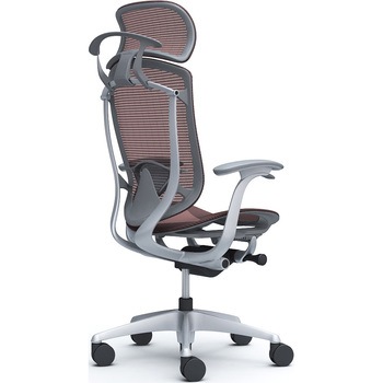 コンテッサセコンダ、固定肘、固定ヘッド、座メッシュ、ハンガー付、ランバー付、グレーB、シルバー、脚シルバー、ウレタン オカムラ(岡村製作所)