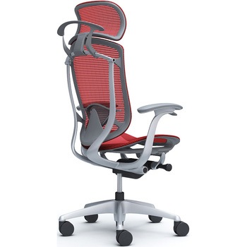 コンテッサセコンダ、固定肘、固定ヘッド、座メッシュ、ハンガー付、ランバー付、グレーB、シルバー、脚シルバー、ウレタン オカムラ(岡村製作所)