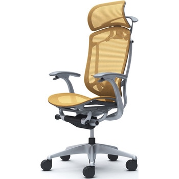 コンテッサセコンダ、固定肘、固定ヘッド、座メッシュ、ハンガー付、ランバー付、グレーB、シルバー、脚シルバー、ウレタン オカムラ(岡村製作所)