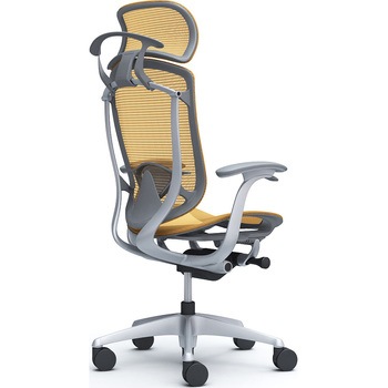 コンテッサセコンダ、固定肘、固定ヘッド、座メッシュ、ハンガー付、ランバー付、グレーB、シルバー、脚シルバー、ウレタン オカムラ(岡村製作所)