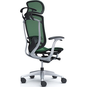 コンテッサセコンダ、固定肘、固定ヘッド、座メッシュ、ハンガー付、ランバー付、ブラックB、シルバー、脚シルバー、ウレタン オカムラ(岡村製作所)