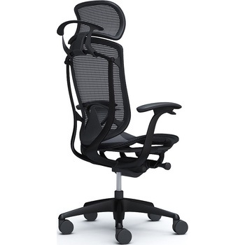 コンテッサセコンダ、固定肘、固定ヘッド、座メッシュ、ハンガー付、ランバー付、ブラックB、ブラック、脚ブラック、ウレタン オカムラ(岡村製作所)