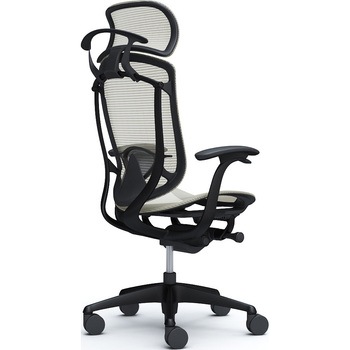 コンテッサセコンダ、固定肘、固定ヘッド、座メッシュ、ハンガー付、ランバー付、ブラックB、ブラック、脚ブラック、ウレタン オカムラ(岡村製作所)