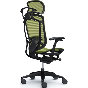 コンテッサセコンダ、固定肘、固定ヘッド、座メッシュ、ハンガー付、ランバー付、ブラックB、ブラック、脚ブラック、ウレタン オカムラ(岡村製作所)