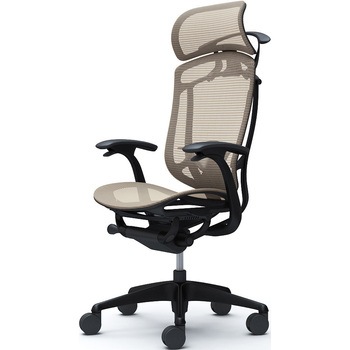 コンテッサセコンダ、固定肘、固定ヘッド、座メッシュ、ハンガー付、ランバー付、ブラックB、ブラック、脚ブラック、ウレタン オカムラ(岡村製作所)