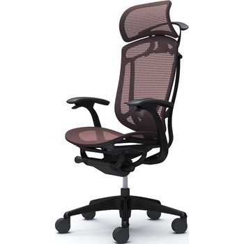 コンテッサセコンダ、固定肘、固定ヘッド、座メッシュ、ハンガー付、ランバー付、ブラックB、ブラック、脚ブラック、ウレタン オカムラ(岡村製作所)