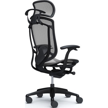コンテッサセコンダ、固定肘、固定ヘッド、座メッシュ、ハンガー付、ランバー付、ブラックB、ブラック、脚ブラック、ウレタン オカムラ(岡村製作所)
