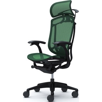 コンテッサセコンダ、固定肘、固定ヘッド、座メッシュ、ハンガー付、ランバー付、ブラックB、ブラック、脚ブラック、ウレタン オカムラ(岡村製作所)