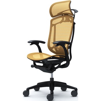 コンテッサセコンダ、固定肘、固定ヘッド、座メッシュ、ハンガー付、ランバー付、ブラックB、ブラック、脚ブラック、ウレタン オカムラ(岡村製作所)