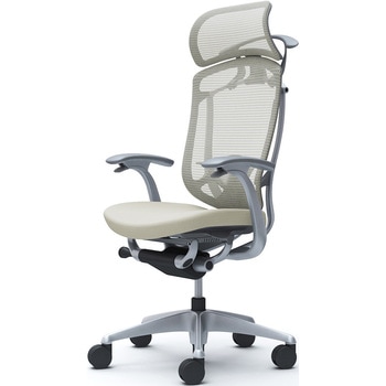 コンテッサセコンダ、固定肘、固定ヘッド、座クッション、ハンガー付、ランバー付、グレーB、シルバー、脚シルバー、ウレタン - オカムラ(岡村製作所)