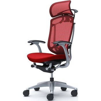 コンテッサセコンダ、固定肘、固定ヘッド、座クッション、ハンガー付、ランバー付、ブラックB、シルバー、脚シルバー、ウレタン オカムラ(岡村製作所)