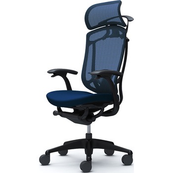 コンテッサセコンダ、固定肘、固定ヘッド、座クッション、ハンガー付、ランバー付、ブラックB、ブラック、脚ブラック、ウレタン - オカムラ(岡村製作所)