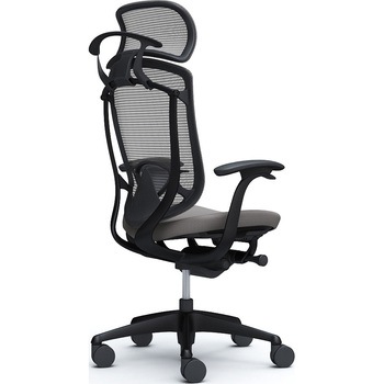 コンテッサセコンダ、固定肘、固定ヘッド、座クッション、ハンガー付、ランバー付、ブラックB、ブラック、脚ブラック、ウレタン オカムラ(岡村製作所)