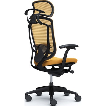 コンテッサセコンダ、固定肘、固定ヘッド、座クッション、ハンガー付、ランバー付、ブラックB、ブラック、脚ブラック、ウレタン オカムラ(岡村製作所)