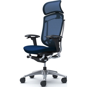 コンテッサセコンダ、可動肘、固定ヘッド、座クッション、ハンガー無、ランバー付、ブラックB、ポリッシュ、脚ポリッシュ、ウレタン オカムラ(岡村製作所)