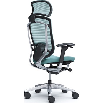 コンテッサセコンダ、可動肘、固定ヘッド、座クッション、ハンガー無、ランバー付、ブラックB、ポリッシュ、脚ポリッシュ、ウレタン オカムラ(岡村製作所)