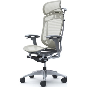 コンテッサセコンダ、可動肘、固定ヘッド、座メッシュ、ハンガー付、ランバー付、グレーB、シルバー、脚シルバー、ウレタン オカムラ(岡村製作所)