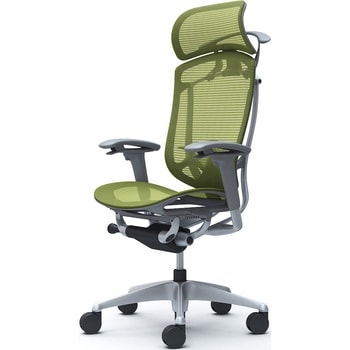 コンテッサセコンダ、可動肘、固定ヘッド、座メッシュ、ハンガー付、ランバー付、グレーB、シルバー、脚シルバー、ウレタン オカムラ(岡村製作所)