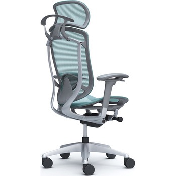 コンテッサセコンダ、可動肘、固定ヘッド、座メッシュ、ハンガー付、ランバー付、グレーB、シルバー、脚シルバー、ウレタン オカムラ(岡村製作所)