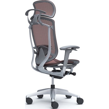 コンテッサセコンダ、可動肘、固定ヘッド、座メッシュ、ハンガー付、ランバー付、グレーB、シルバー、脚シルバー、ウレタン オカムラ(岡村製作所)