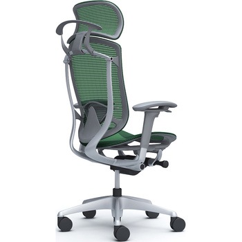 コンテッサセコンダ、可動肘、固定ヘッド、座メッシュ、ハンガー付、ランバー付、グレーB、シルバー、脚シルバー、ウレタン オカムラ(岡村製作所)